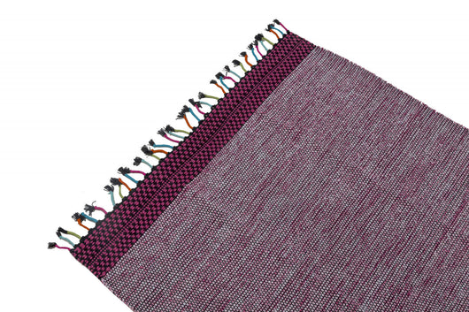 Tappeto moderno Dallas, stile kilim, 100% cotone, rosa, 170x110cm