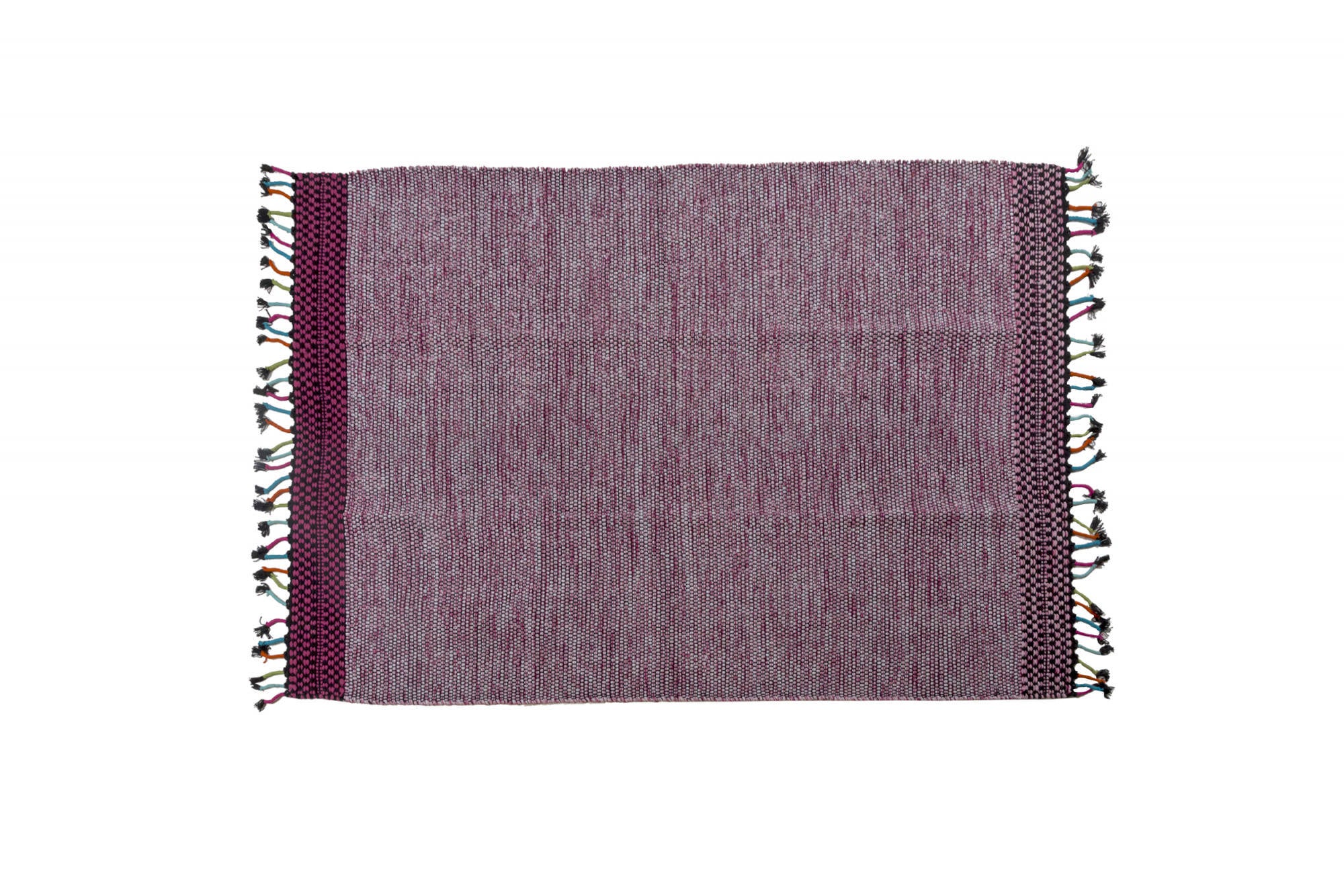 Tappeto moderno Dallas, stile kilim, 100% cotone, rosa, 200x140cm