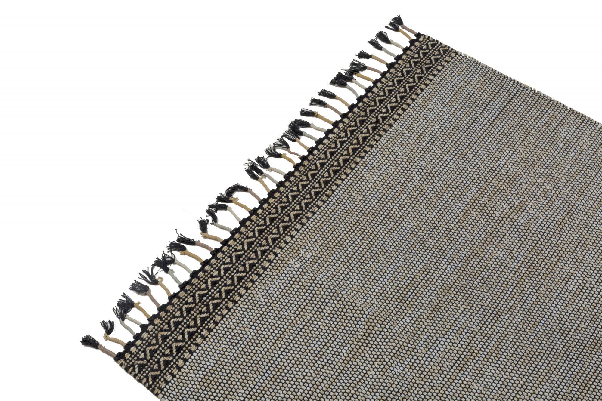 Tappeto moderno Dallas, stile kilim, 100% cotone, beige, 170x110cm