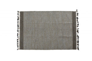 Tappeto moderno Dallas, stile kilim, 100% cotone, beige, 170x110cm