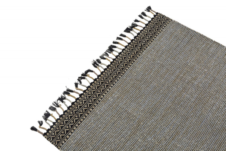 Tappeto moderno Dallas, stile kilim, 100% cotone, beige, 200x140cm