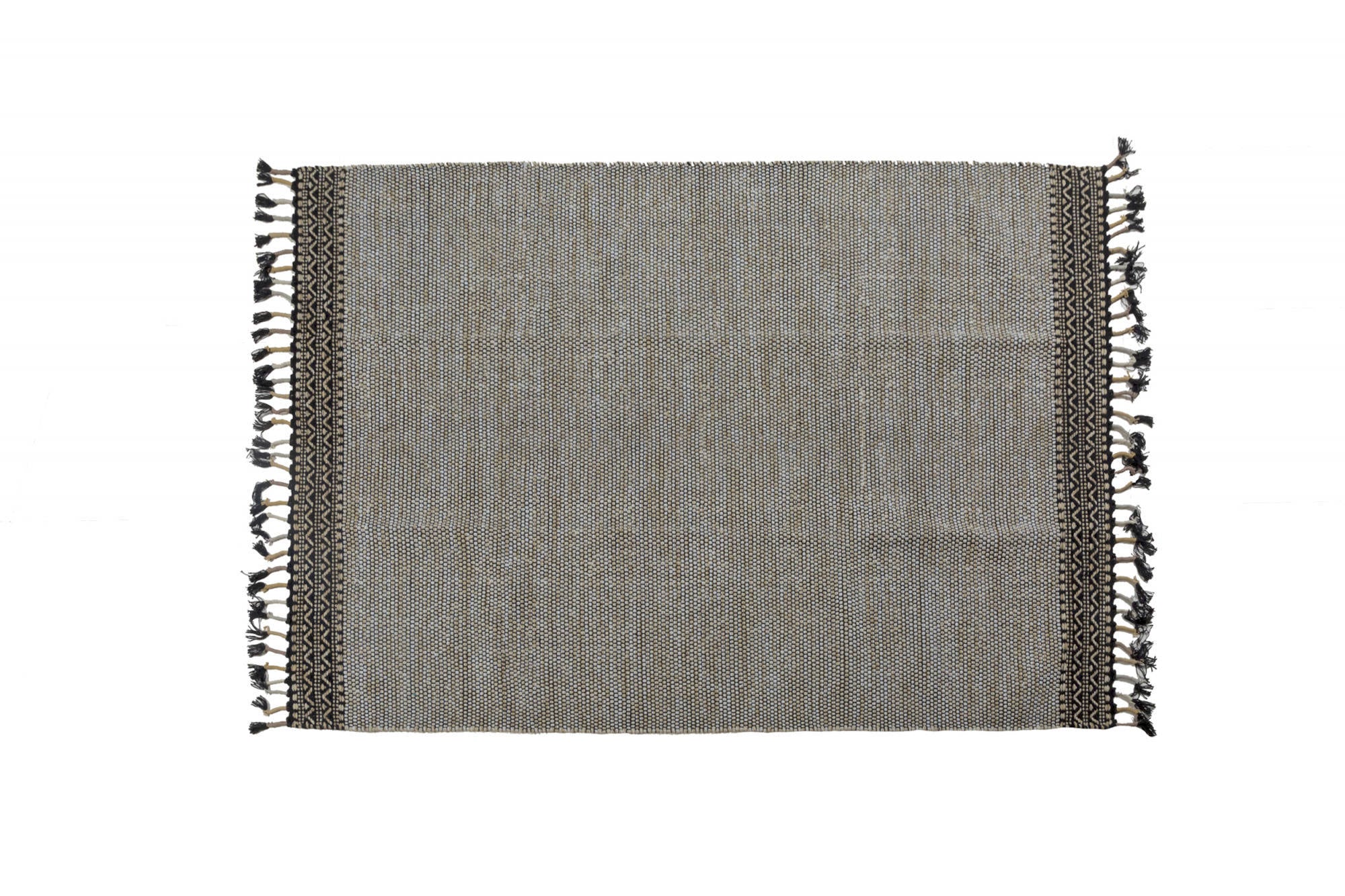 Tappeto moderno Dallas, stile kilim, 100% cotone, beige, 200x140cm