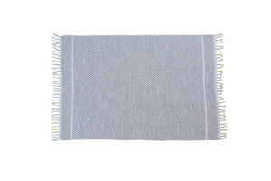 Tappeto moderno Ontario, stile kilim, 100% cotone, grigio, 200x140cm