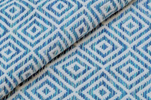 Tappeto moderno Ontario, stile kilim, 100% cotone, blu, 200x140cm