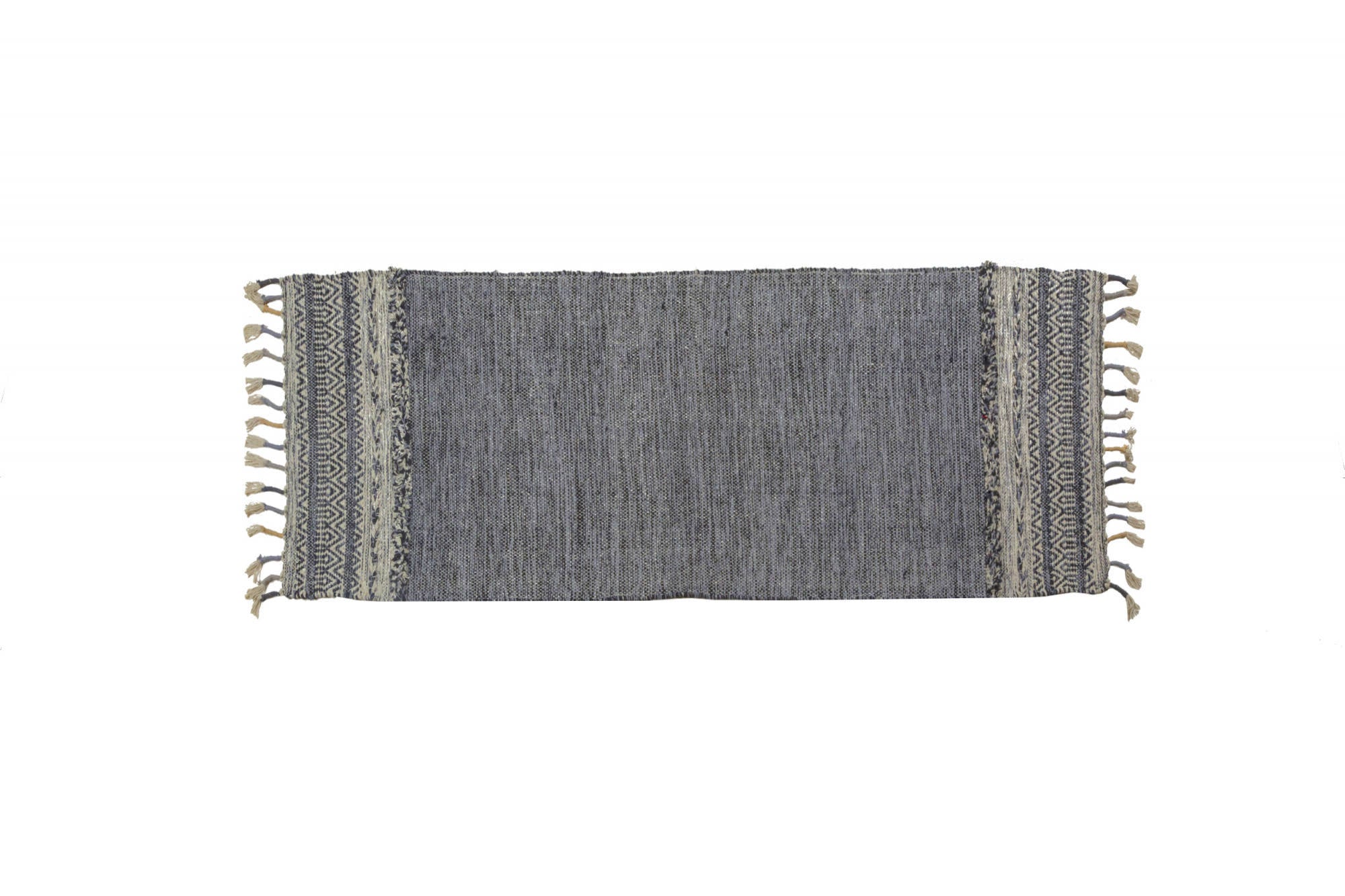 Tappeto moderno boston, stile kilim, 100% cotone, nero, 180x60cm