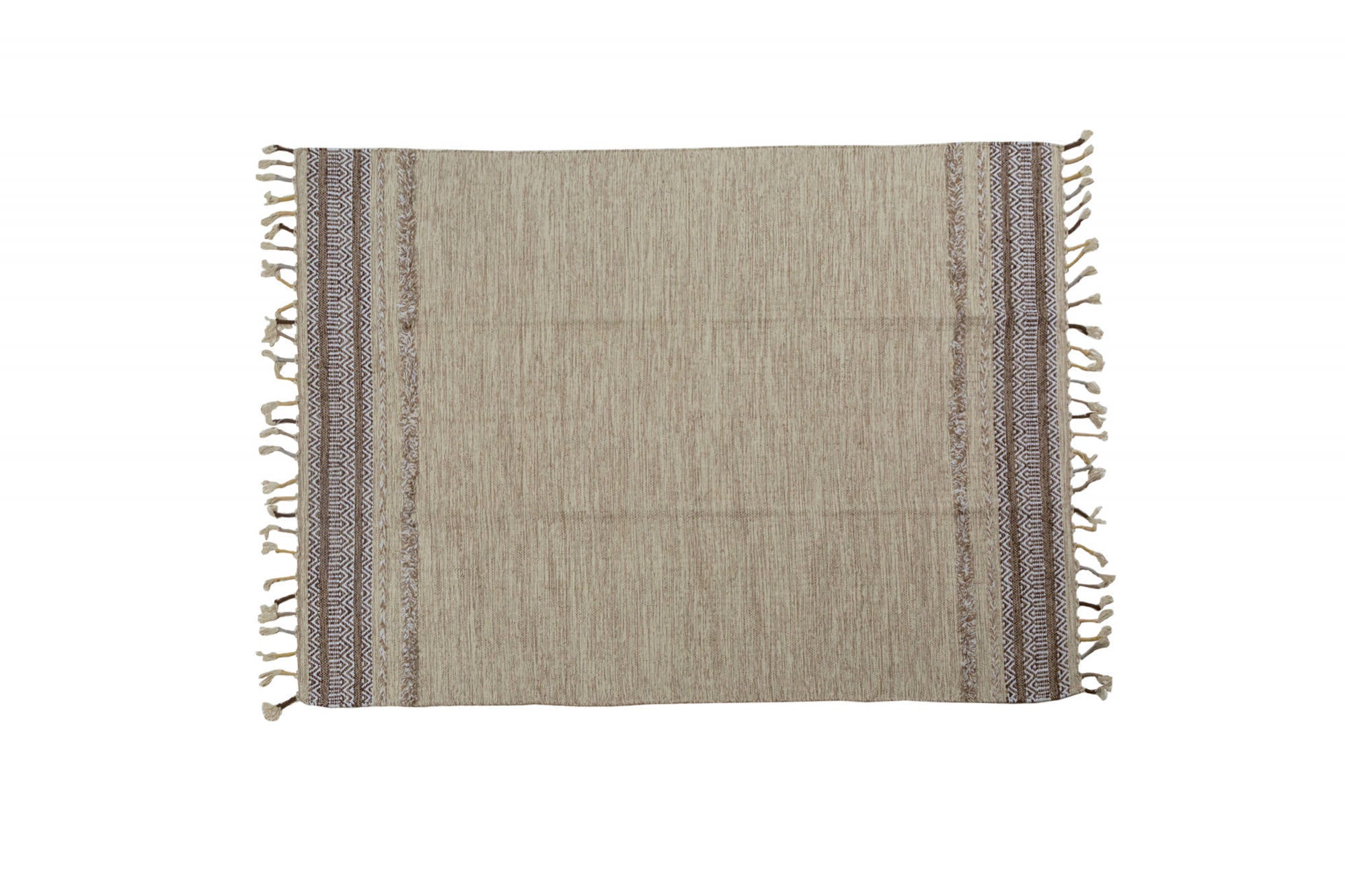 Tappeto moderno boston, stile kilim, 100% cotone, beige, 110x60cm