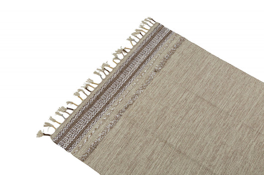 Tappeto moderno boston, stile kilim, 100% cotone, beige, 110x60cm