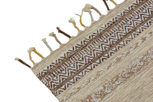 Tappeto moderno boston, stile kilim, 100% cotone, beige, 110x60cm