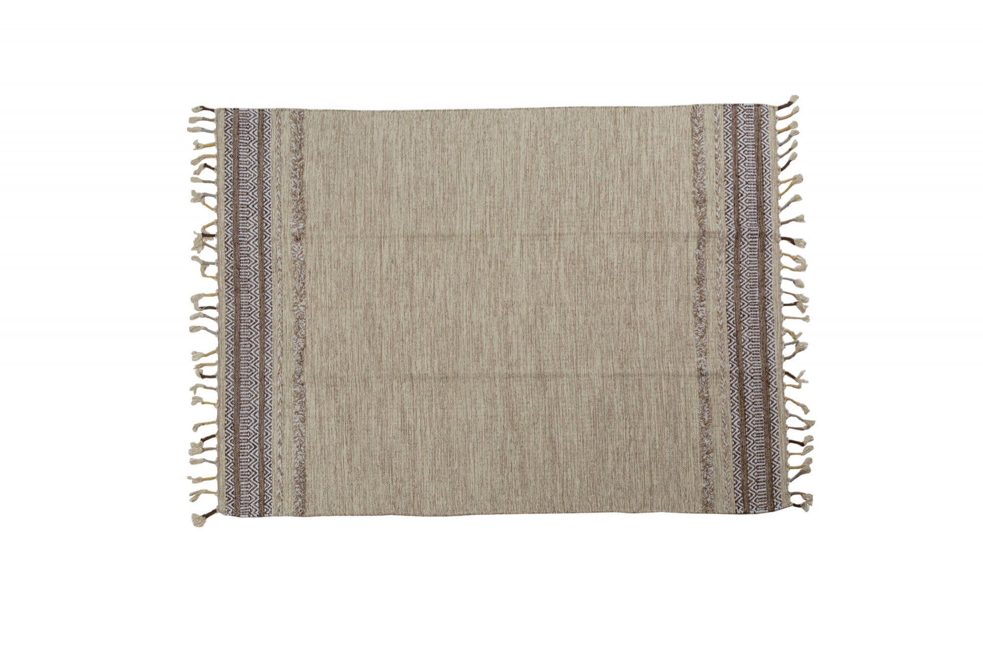 Tappeto moderno boston, stile kilim, 100% cotone, beige, 170x110cm