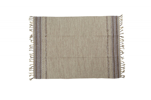 Tappeto moderno boston, stile kilim, 100% cotone, beige, 170x110cm