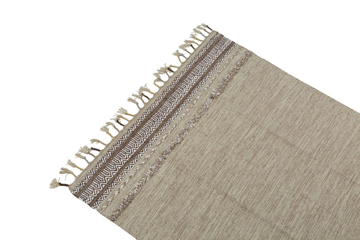 Tappeto moderno boston, stile kilim, 100% cotone, beige, 170x110cm