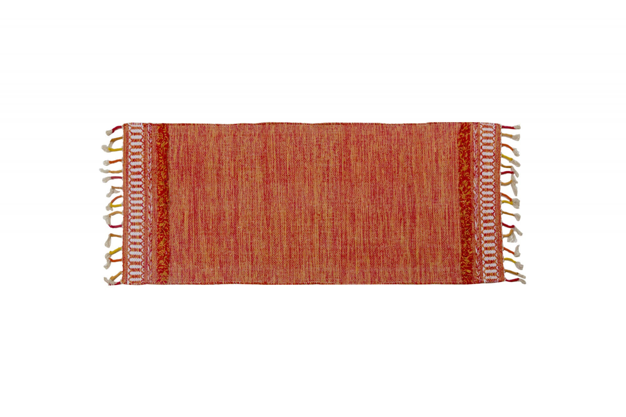 Tappeto moderno boston, stile kilim, 100% cotone, arancione, 180x60cm