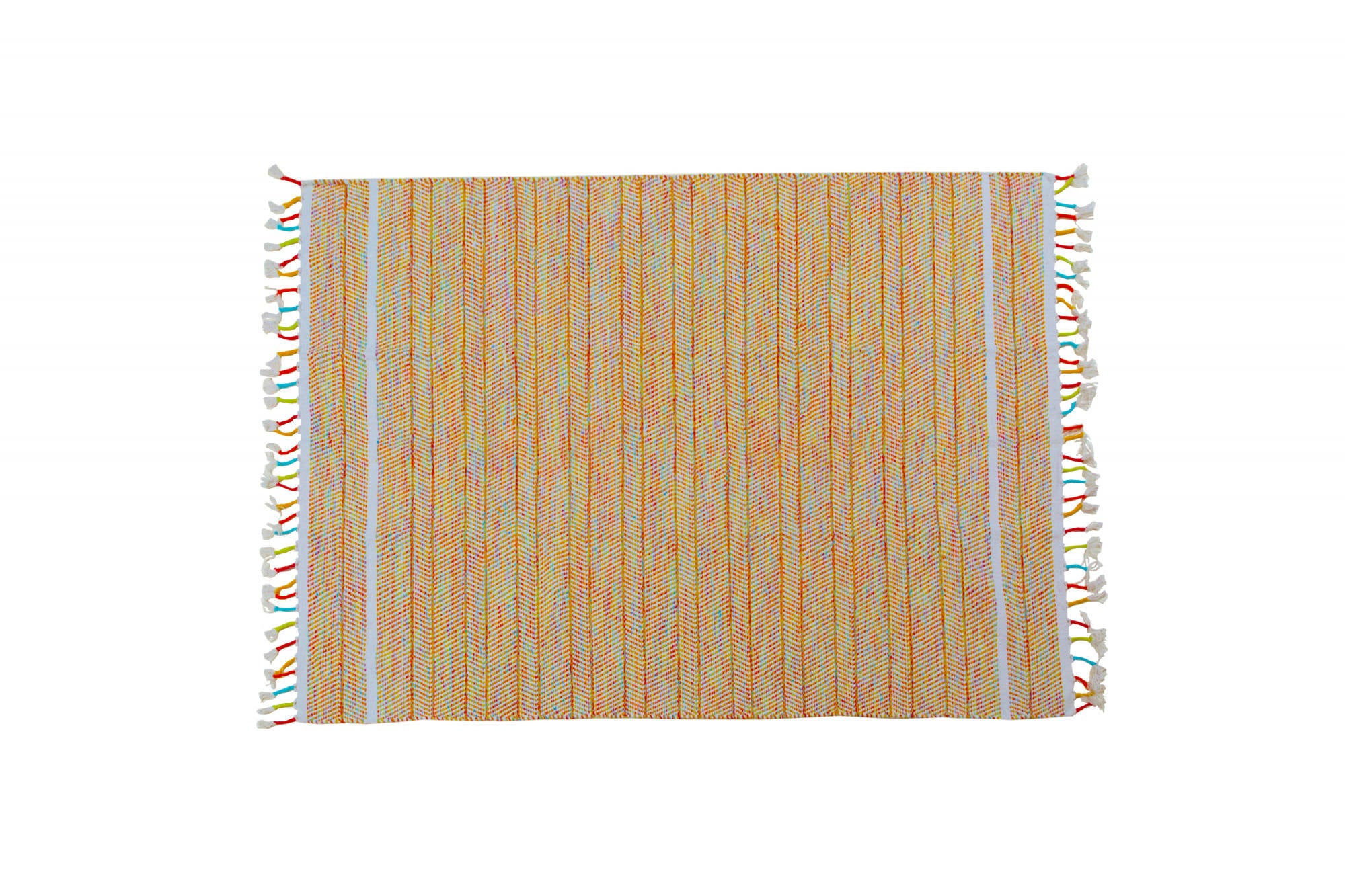 Tappeto moderno Alabama, stile kilim, 100% cotone, multicoloree, 170x110cm