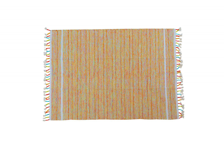 Tappeto moderno Alabama, stile kilim, 100% cotone, multicoloree, 200x140cm