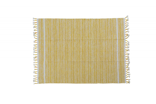 Tappeto moderno Alabama, stile kilim, 100% cotone, beige, 170x110cm