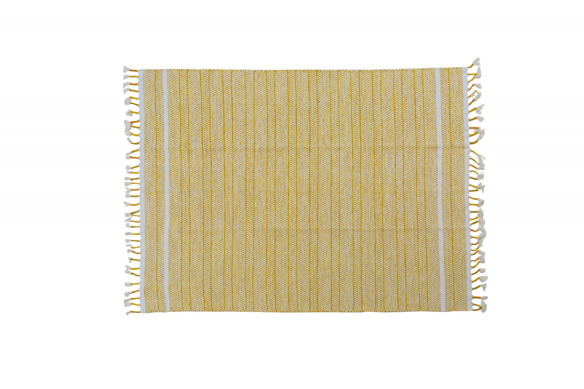 Tappeto moderno Alabama, stile kilim, 100% cotone, beige, 200x140cm