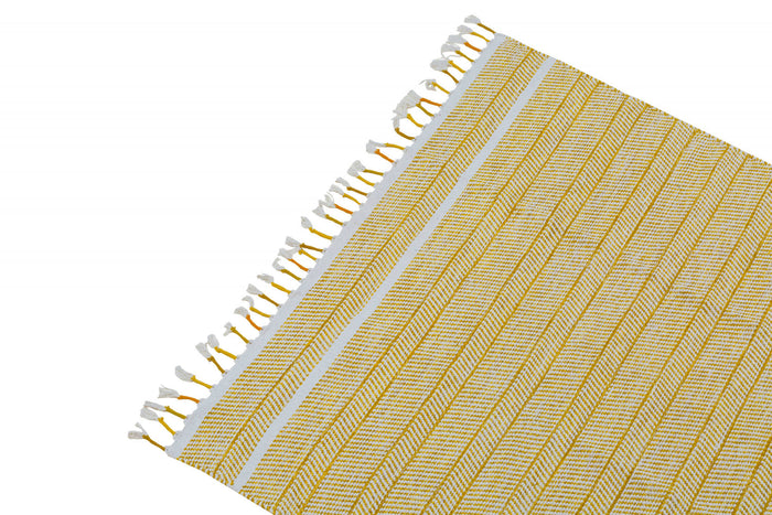 Tappeto moderno Alabama, stile kilim, 100% cotone, beige, 200x140cm