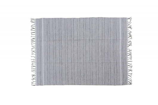 Tappeto moderno Alabama, stile kilim, 100% cotone, grigio, 200x140cm