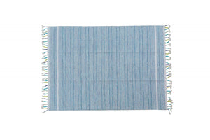 Tappeto moderno Alabama, stile kilim, 100% cotone, blu, 200x140cm