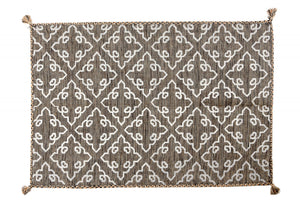 Tappeto moderno Toronto, stile kilim, 100% cotone, marrone, 180x120cm