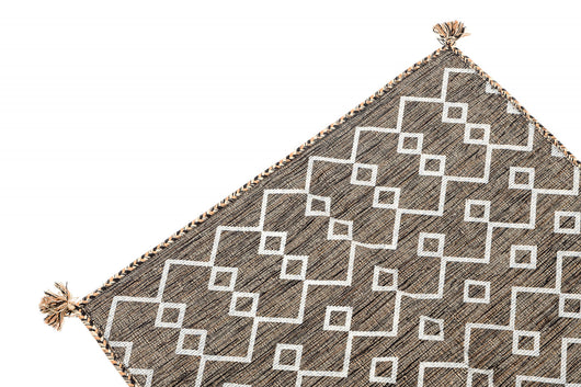 Tappeto moderno Toronto, stile kilim, 100% cotone, marrone, 110x60cm