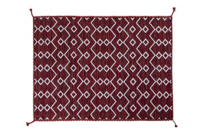 Tappeto moderno Toronto, stile kilim, 100% cotone, rosso, 230x160cm