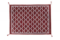 Tappeto moderno Toronto, stile kilim, 100% cotone, rosso, 180x120cm