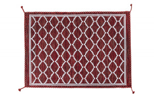 Tappeto moderno Toronto, stile kilim, 100% cotone, rosso, 180x120cm