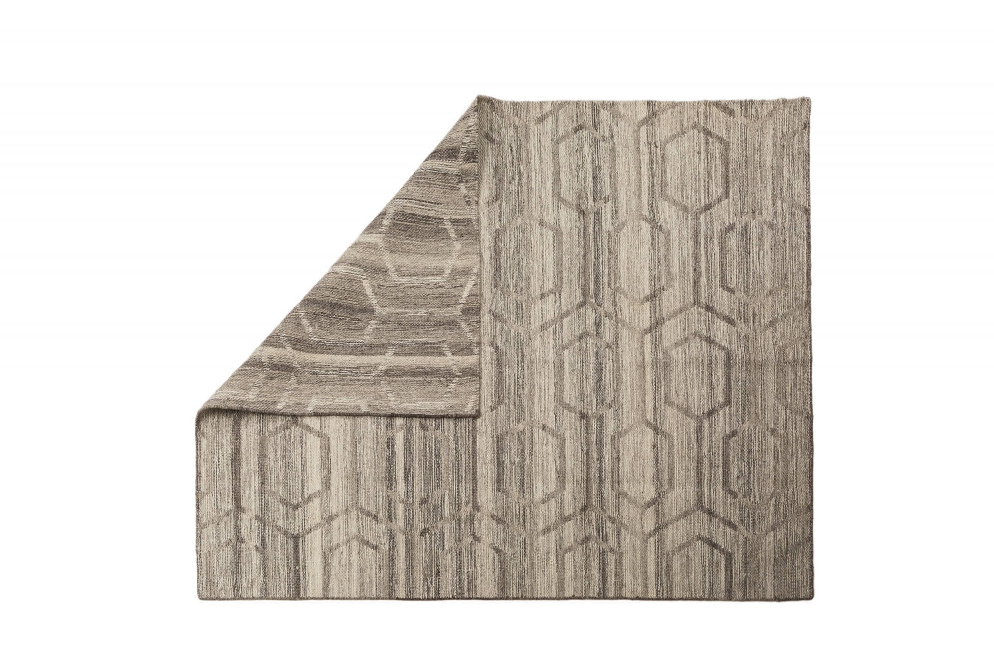 Tappeto moderno Detroit, stile kilim, 100% cotone, grigio, 150x100cm