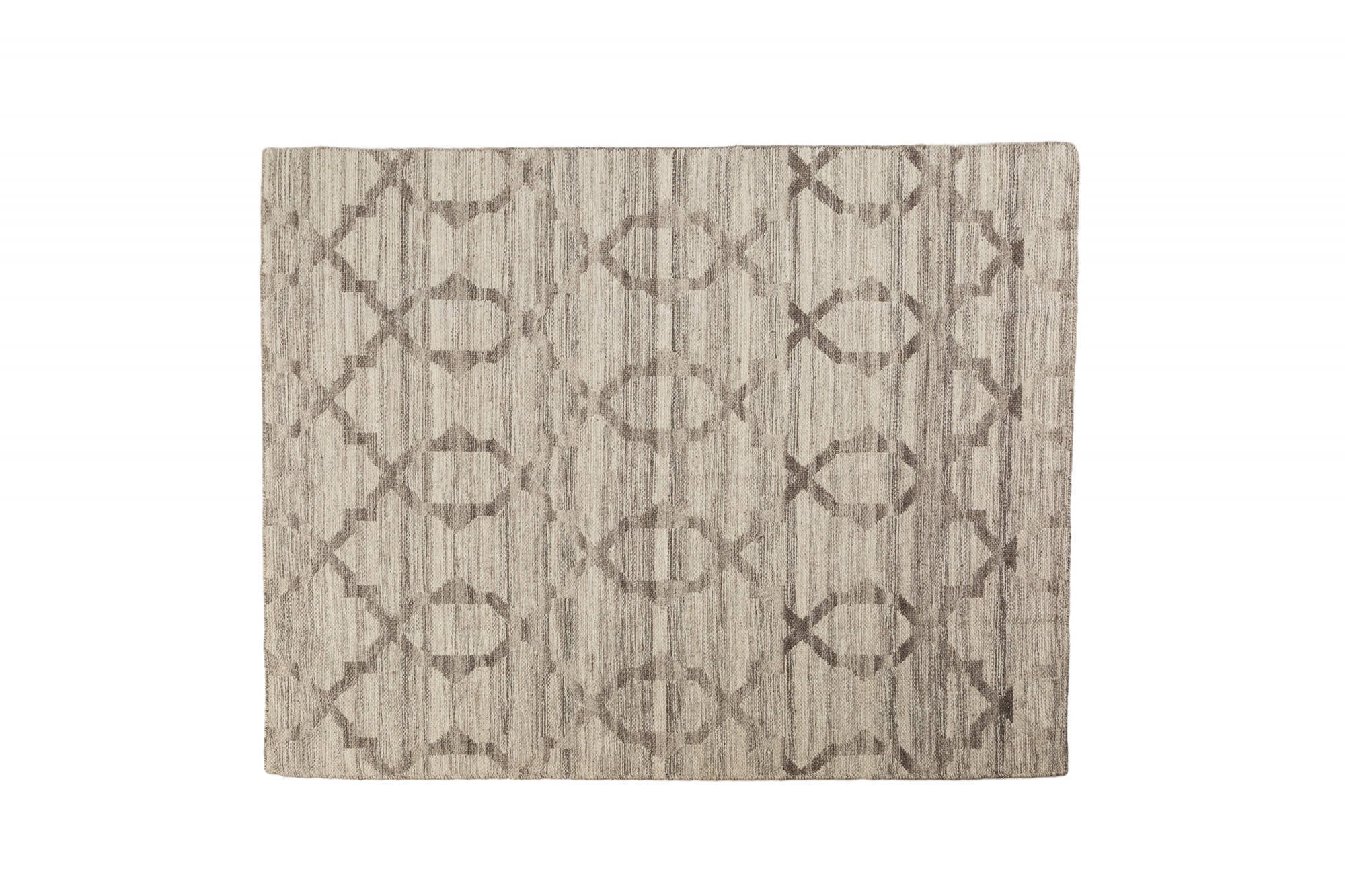 Tappeto moderno Detroit, stile kilim, 100% cotone, grigio, 175x125cm