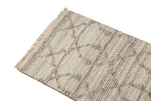 Tappeto moderno Detroit, stile kilim, 100% cotone, grigio, 175x63cm