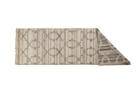 Tappeto moderno Detroit, stile kilim, 100% cotone, grigio, 300x80cm