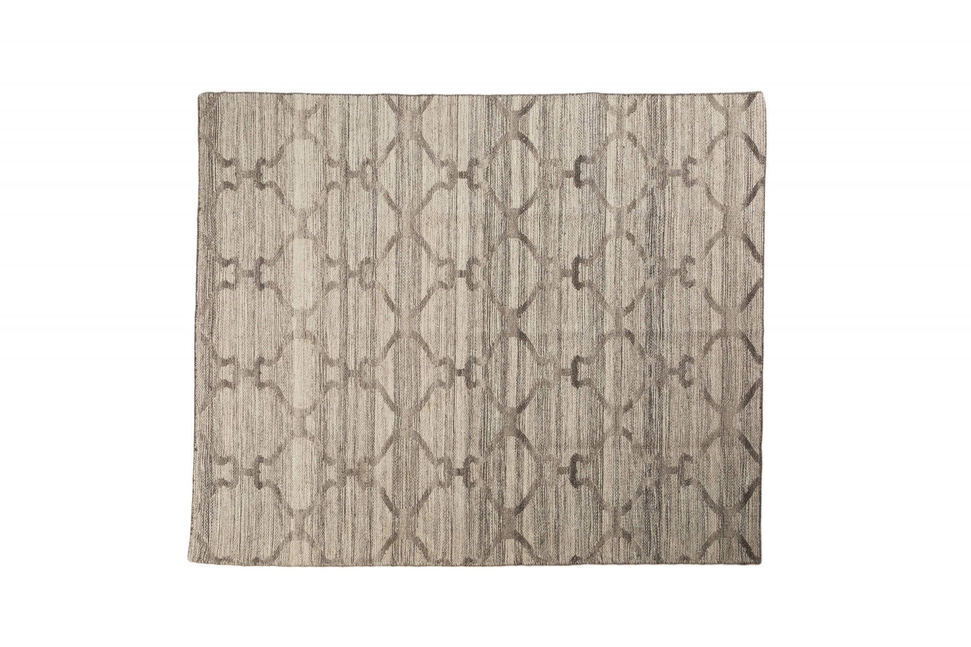 Tappeto moderno Detroit, stile kilim, 100% cotone, grigio, 250x150cm