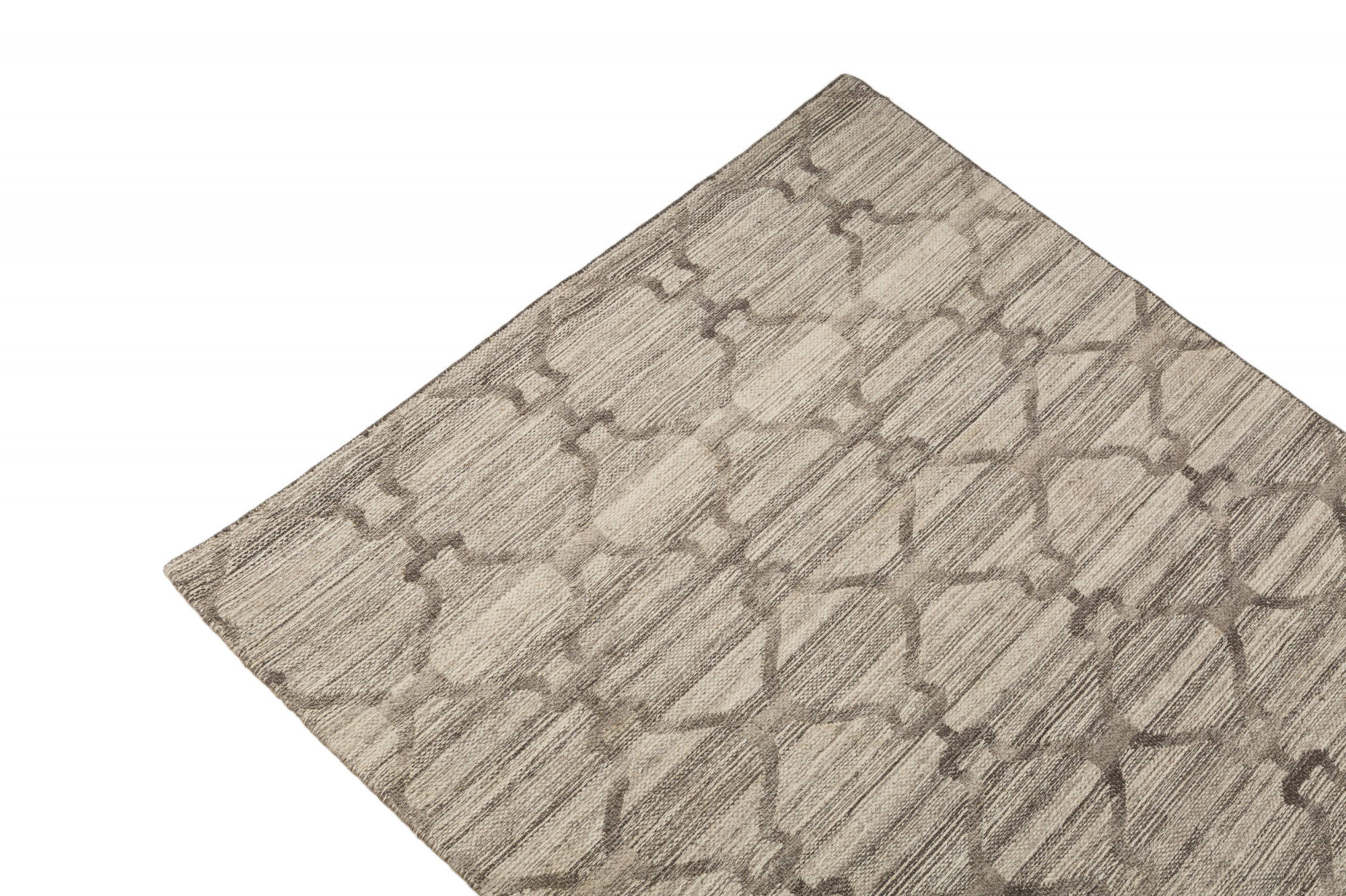 Tappeto moderno Detroit, stile kilim, 100% cotone, grigio, 250x150cm