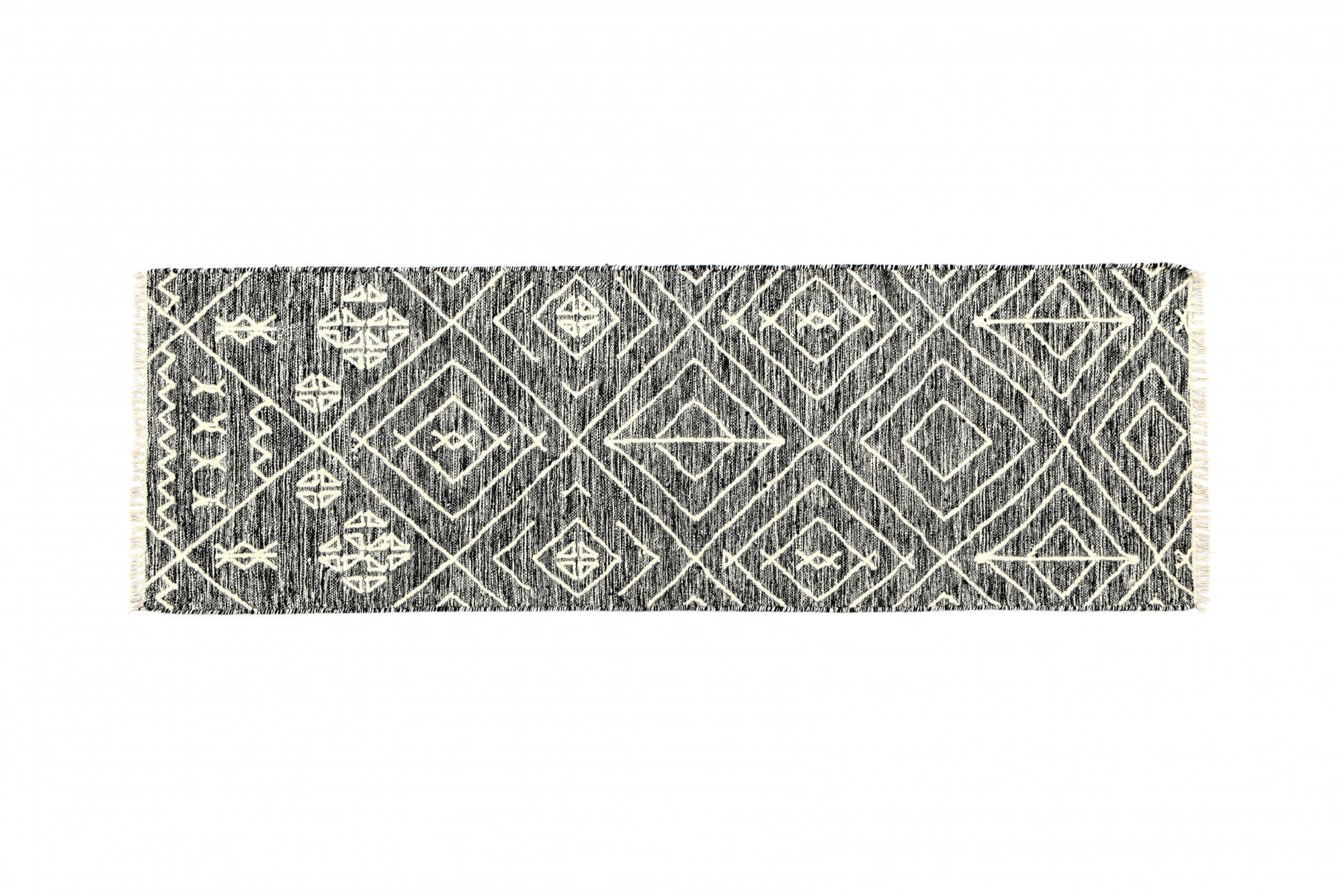 Tappeto moderno orlando, stile kilim, 100% cotone, multicoloree, 180x60cm