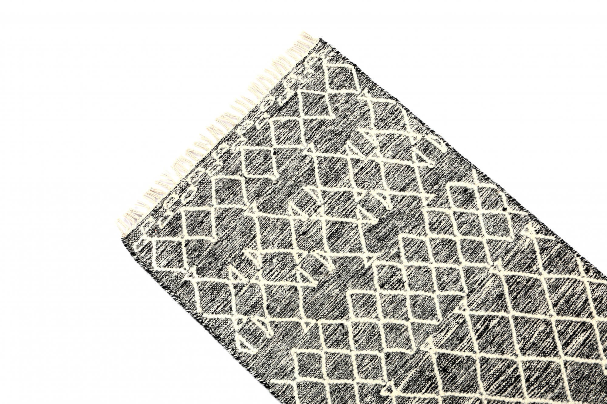 Tappeto moderno orlando, stile kilim, 100% cotone, multicoloree, 180x60cm
