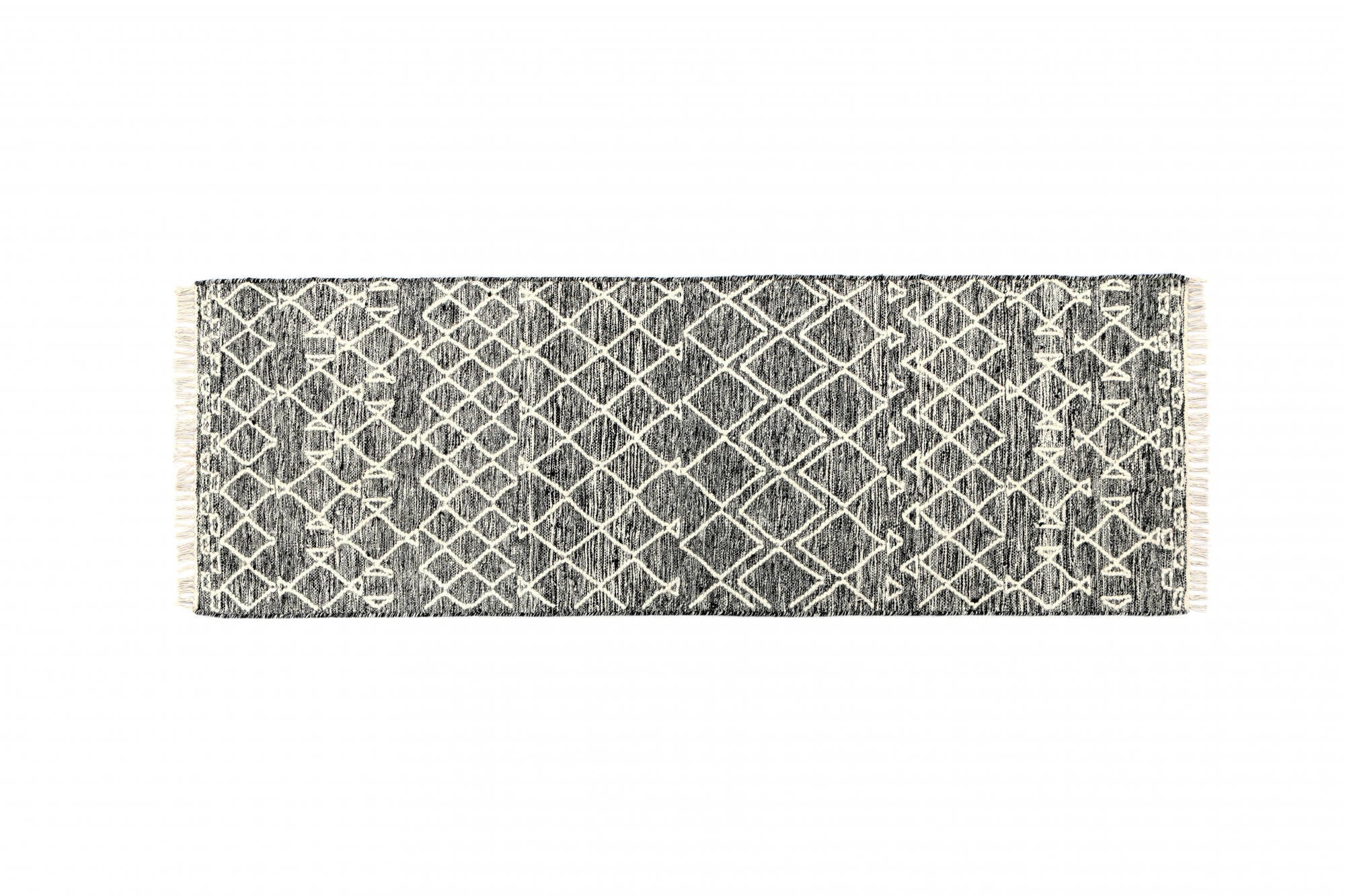 Tappeto moderno orlando, stile kilim, 100% cotone, multicoloree, 180x60cm