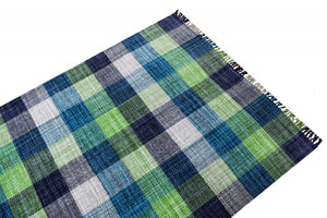 Tappeto moderno sacramento, stile kilim, 100% cotone, verde, 110x60cm