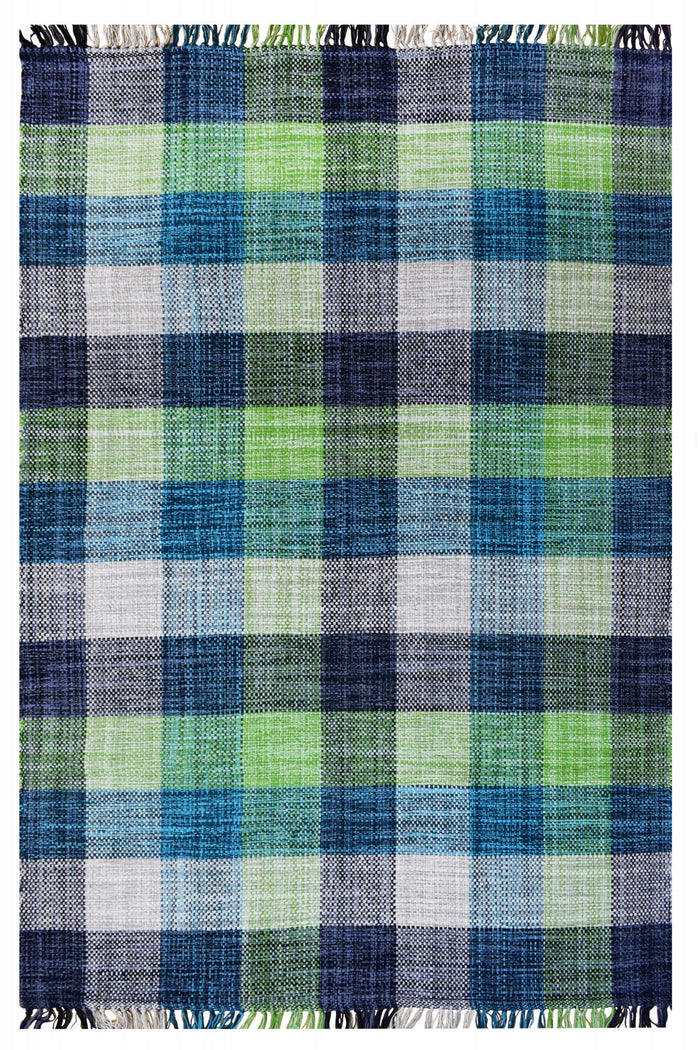 Tappeto moderno sacramento, stile kilim, 100% cotone, verde, 110x60cm