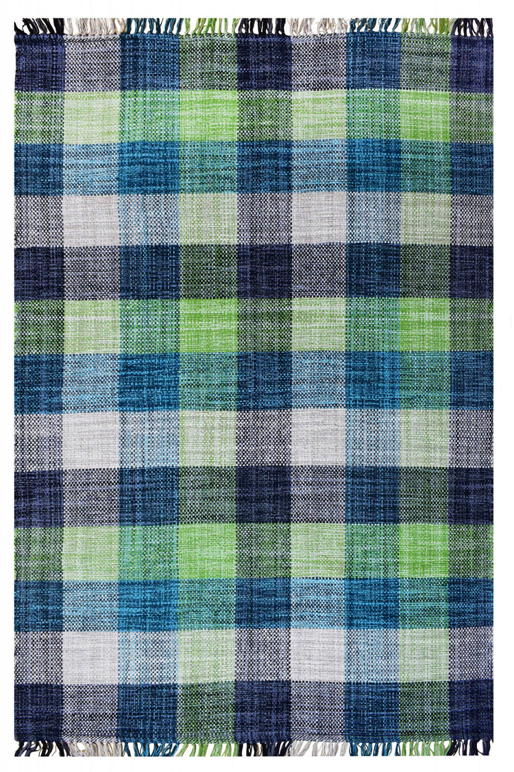 Tappeto moderno sacramento, stile kilim, 100% cotone, verde, 110x60cm