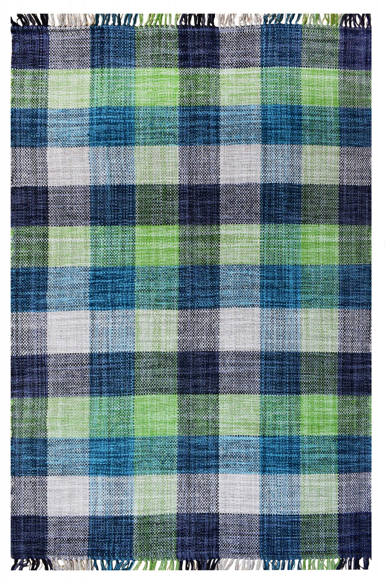 Tappeto moderno sacramento, stile kilim, 100% cotone, verde, 150x90cm