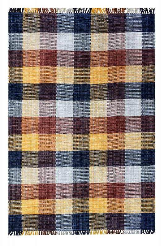 Tappeto moderno sacramento, stile kilim, 100% cotone, arancione, 110x60cm