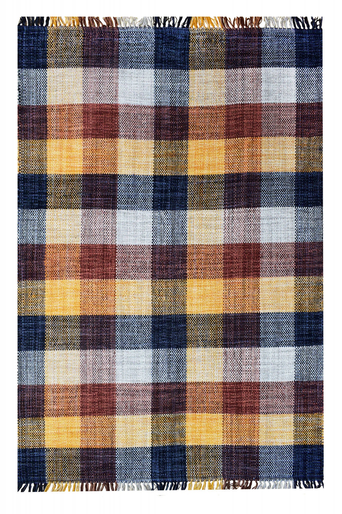 Tappeto moderno sacramento, stile kilim, 100% cotone, arancione, 200x140cm