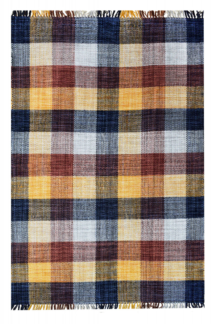 Tappeto moderno sacramento, stile kilim, 100% cotone, arancione, 200x140cm