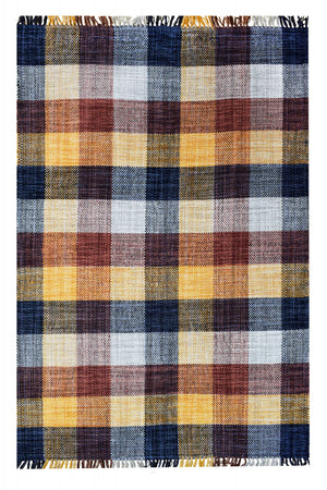 Tappeto moderno sacramento, stile kilim, 100% cotone, arancione, 230x160cm