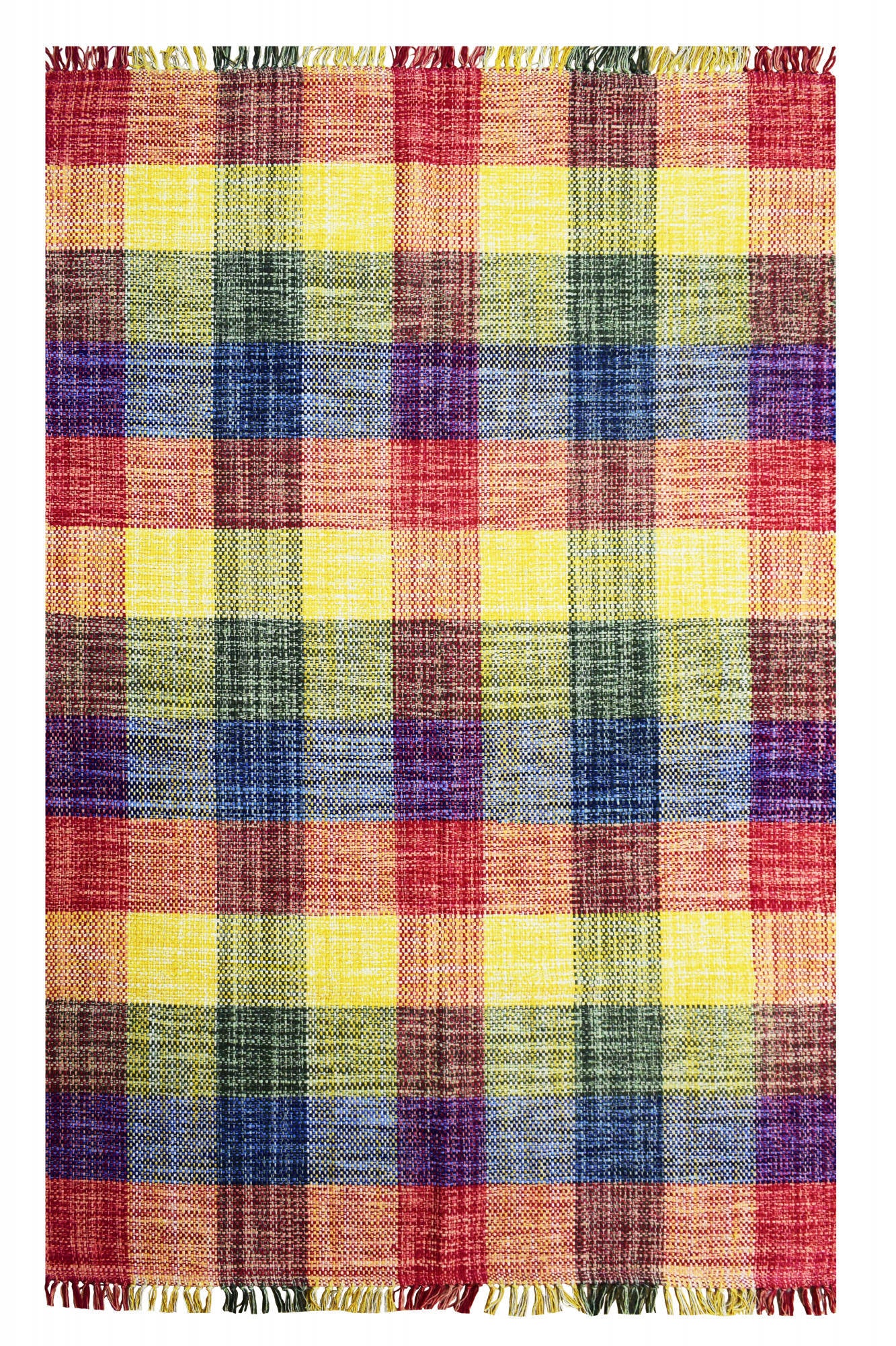 Tappeto moderno sacramento, stile kilim, 100% cotone, multicoloree, 200x140cm