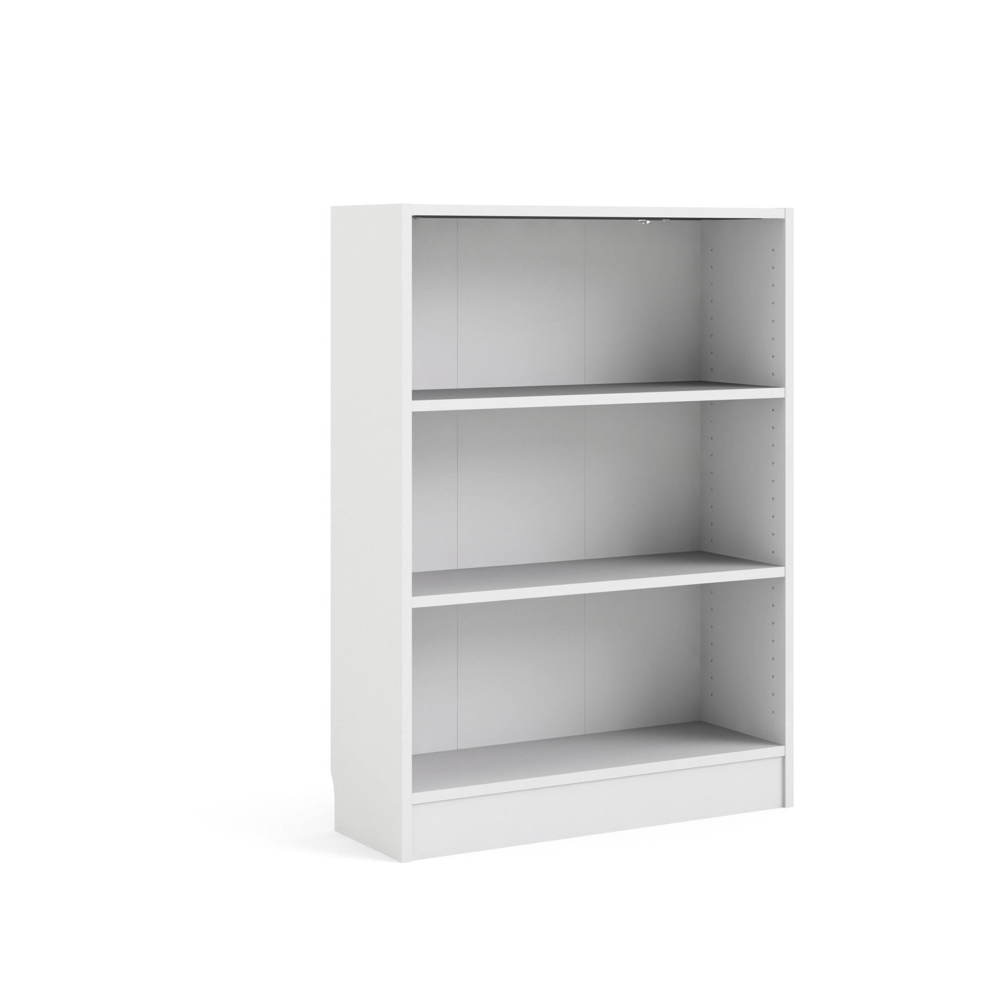 Libreria a tre vani, colore bianco, cm 79 x 107 x 27