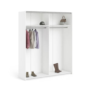 Struttura per Armadio Guardaroba, Cabina armadio con barra appendiabiti, cm 182,4x59h220,4, colore Bianco