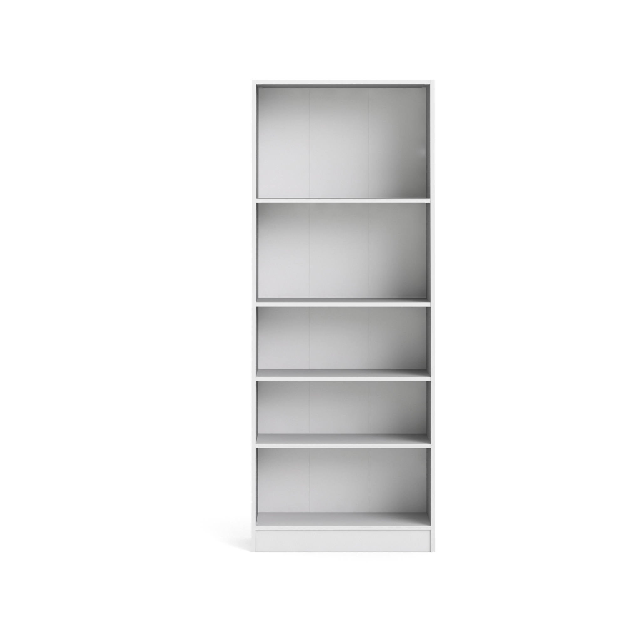 Libreria a cinque vani, colore bianco, cm 79 x 107 x 27