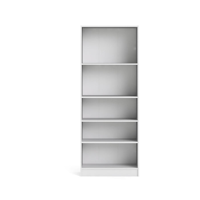 Libreria a cinque vani, colore bianco, cm 79 x 107 x 27